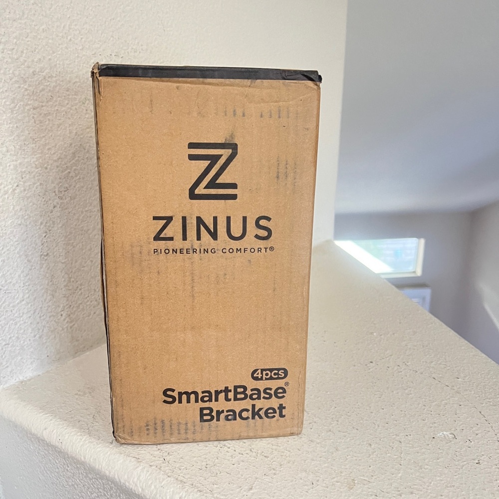 Zinus Smartbase 4-Piece Bracket Set and Bed Skirt for Twin Bed Frame New 5x5x10